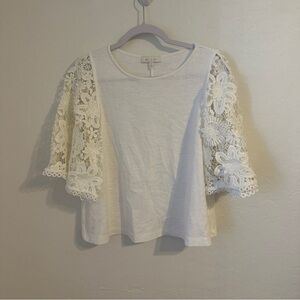 Anthropologie‎ Samara Lace Top Blouse Eri + Ali Floral Wide Sleeve XS